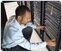 MAn at Server Rack