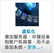 虚拟化: 增加服务器、存储设备和客户机容量，而不必添加系统。