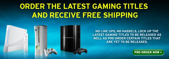 Order the latest gaming titles and receive free shipping