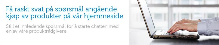 Still et innledende spørsmål for å starte chatten med en av våre produktrådgivere