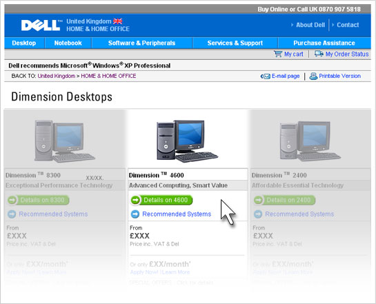 Screenshot from Website