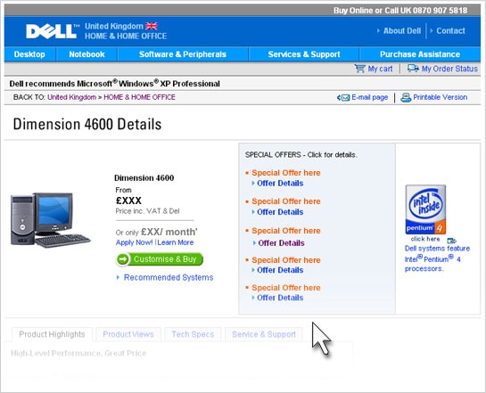 Screenshot from Website
