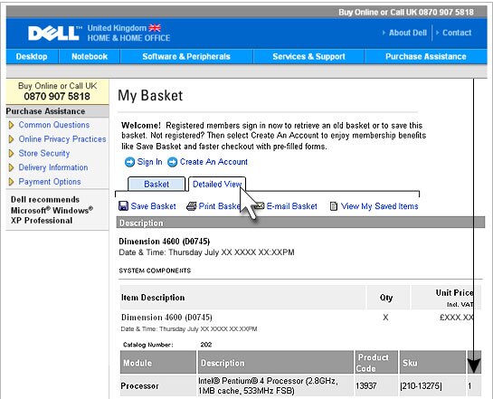 Screenshot from Website