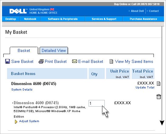 Screenshot from Website