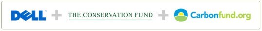 Logos for Dell, The Conservation Fund and Carbonfund.org