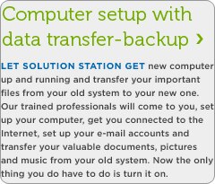 Computer setup with data transfer-backup
