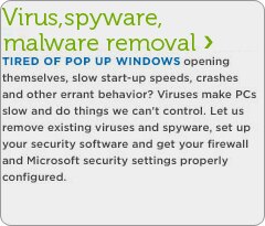 Virus,spyware,malware removal