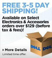 Free 3-5 Day Shipping Available on Select Electronics and Accessories Orders Over $129 (Before Taxes and Fees) | More Details