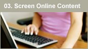 Screen online content