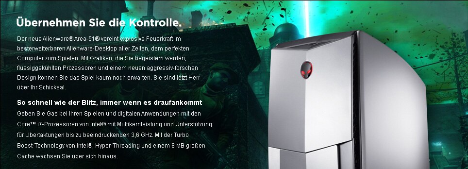Alienware Area-51-Desktop: Übernehmen Sie die Kontrolle