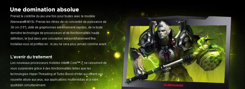 Domination pure de l’ordinateur portable Alienware M15x