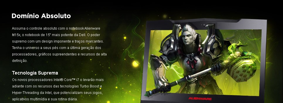 Domínio absoluto com o notebook Alienware M15x