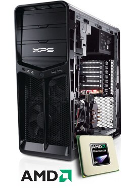 Dell XPS 625 Desktop-Prozessor mit AMD-Logo