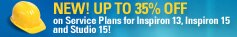 Up to 35% off on service plans for Inspiron 13, Inspiron 15 and Studio 15