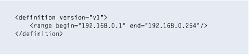 Figure 4. IP address range definition for OpenNMS SNMP clients