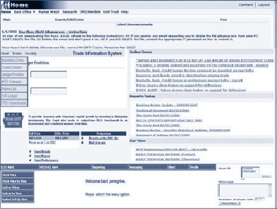 Figure 1. KenBridge is a Web portal that provides research information and financial news to stock dealer representatives at K & N Kenanga