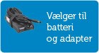 Vælger til batteri og adapter