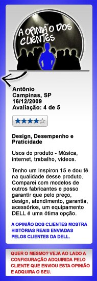 A opinião dos clientes