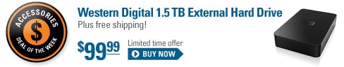 western digital 1.5 TB external hard drive | $99.99 | buy now