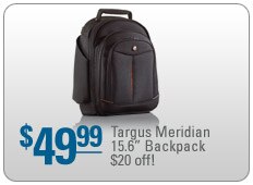 $49|Targus Meridian 16.6 Inch Backpack $20 off! 