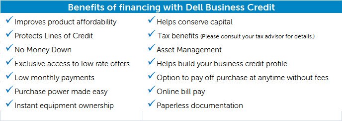 Benifits of financing with Dell Business Credit!