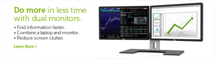 Do more in less time with dual monitors.