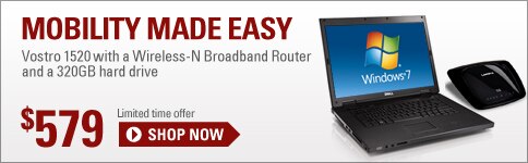 Vostro 1520 with a Wireless-N Broadband Router and a 320GB hard drive | $579