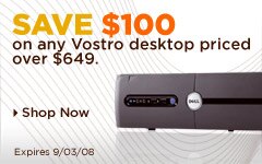 SAVE $100 on any Vostro desktop priced over $649. |Shop Now