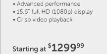 Starting at $1299.99