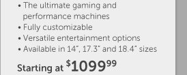 Starting at $1099.99