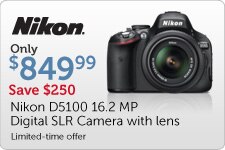 Nikon D5100 16.2 MP Digital SLR Camera with lens