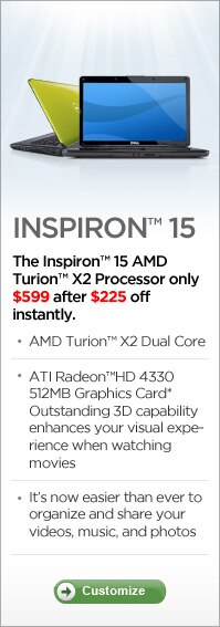 Inspiron 15 with AMD Turion X2 Dual Core Processor | Buy Now