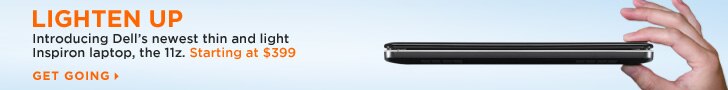Introducing Dell's newest thin and light Inspiron laptop, the 11z. Starting at $399 | Get Going