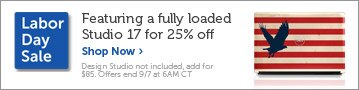 Featuring a fully loaded Studio 17 for 25% off .| Show now.