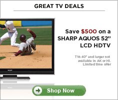 Great TV Deals Save $500 on a Sharp Aquos 52-inch LCD HDTV | Shop Now
