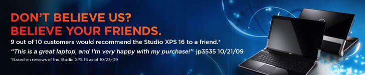 9 out of 10 customers would recommend a Studio XPS 16 to a friend