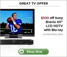 Monitor savings event .$100 off sony bravia 40 ich LCD HDTV with blue ray |Shop Now