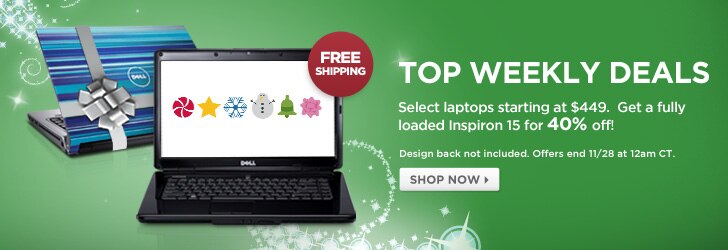 Select laptops starting at $499. Get a fully loaded Inspiron 15 at 40% off. | Shop Now