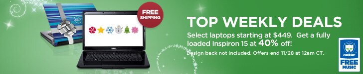 Select laptops starting at $499. Get a fully loaded Inspiron 15 at 40% off. 
