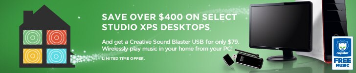 Save over $400 on Select Studio XPS Desktops and get a Creative Sound Blaster USB for only $79