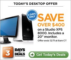 Save over $400 on a studio XPS 8000 .Includes a 20 inch monitor |Get Today's deals