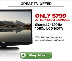 Great TV offer. Only $799 after $400 savings. Sharp 47-inch 120Hz 1080p LCD HDTV. | Shop Now.