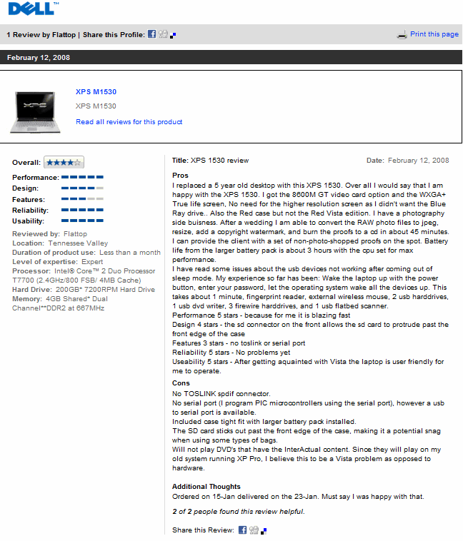 Ratings and Reviews