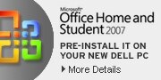 Microsoft Office Home and Student 2007 - Pre-Install in Your New Dell PC | More Detalis
