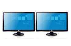 Dual Dell 24-inch Full HD LED Monitors