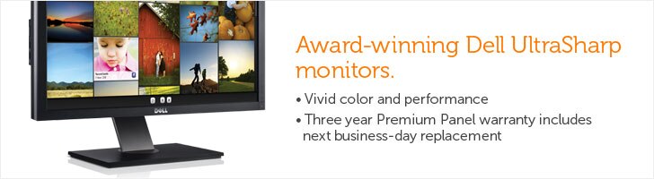 Award-winning Dell UltraSharp monitors.