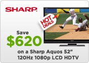 Save $620 on Sharp Aquos 52-inch 120hz 1080p LCD HDTV