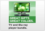 Great Gift Graet Values. TV and Blue-ray player bundle.  