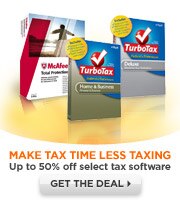 Make Tax Time Less Taxing. |Up to 50% off select tax software. | Get The Deal.