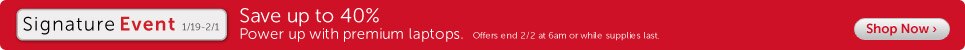 Save up to 40% power up with premium laptops